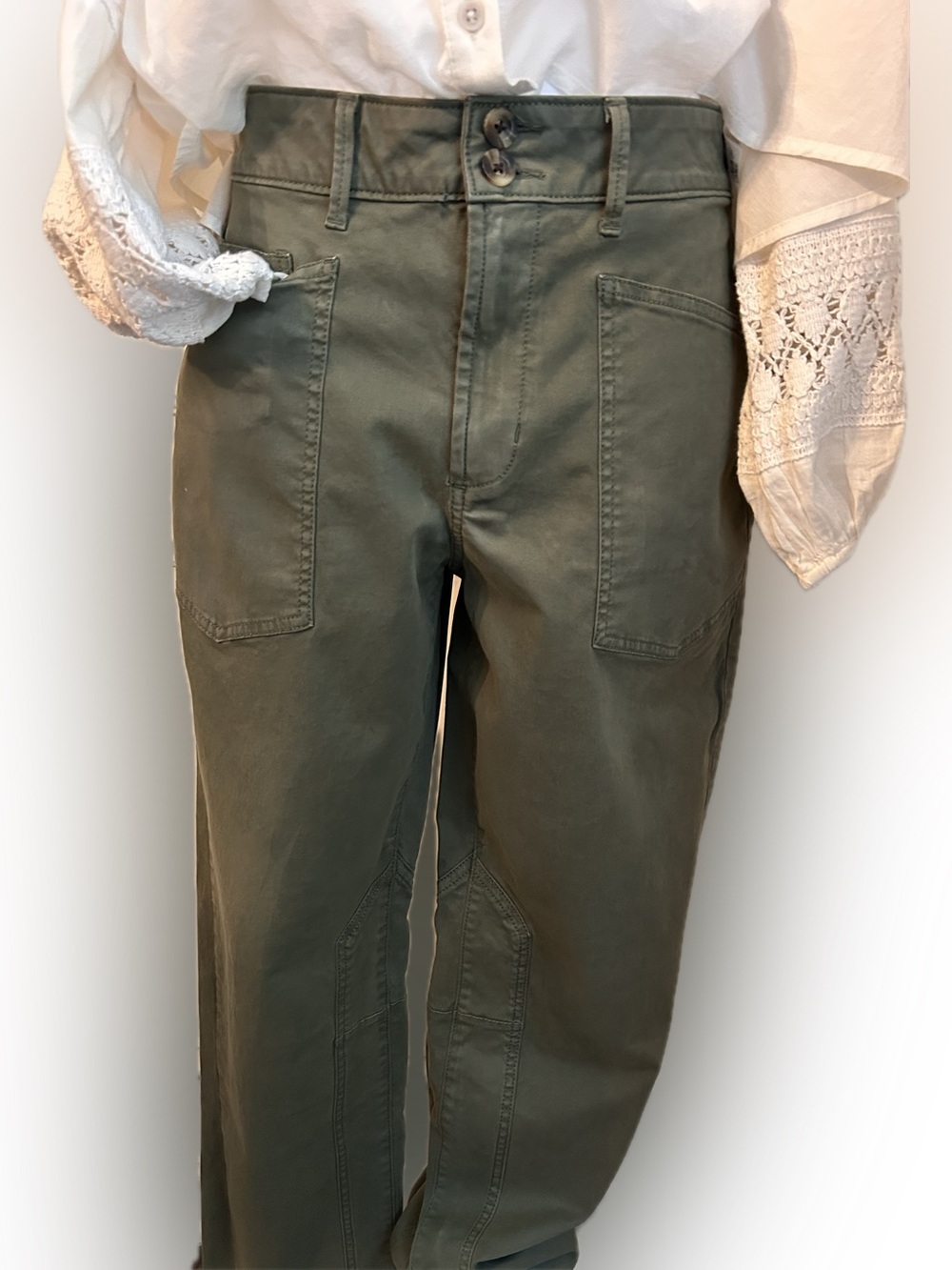 Sonoma Women’s Olive Green Chino Pants - Classic Straight Fit Size 6